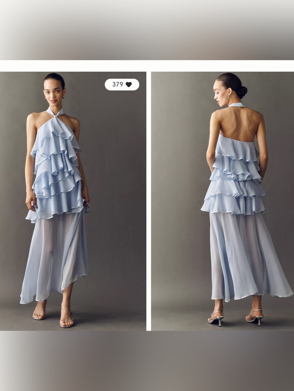 Elliatt Elaine Halter Ruffle Asymmetrical Maxi Dress